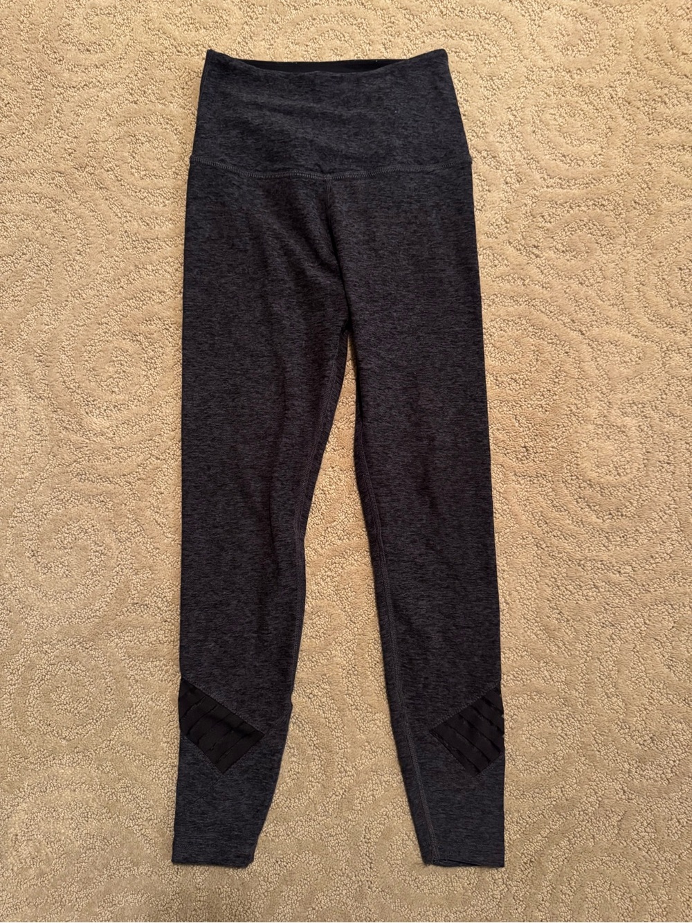 Beyond Yoga Dark Charcoal High-Rise Leggings with Knee Panels